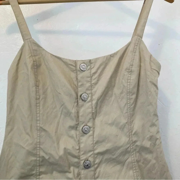 Zara‎ Women’s Khaki Dress Cargo Style Adjustable Straps Front Pocket Casual S - Picture 4 of 11